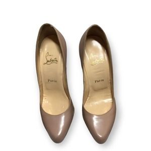 Christian Louboutin patent leather mid heel size EU 37.5 nude/Beige